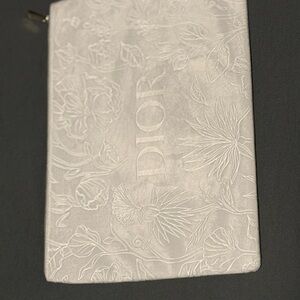 Dior White Floral Embossed Toiletry Pouch